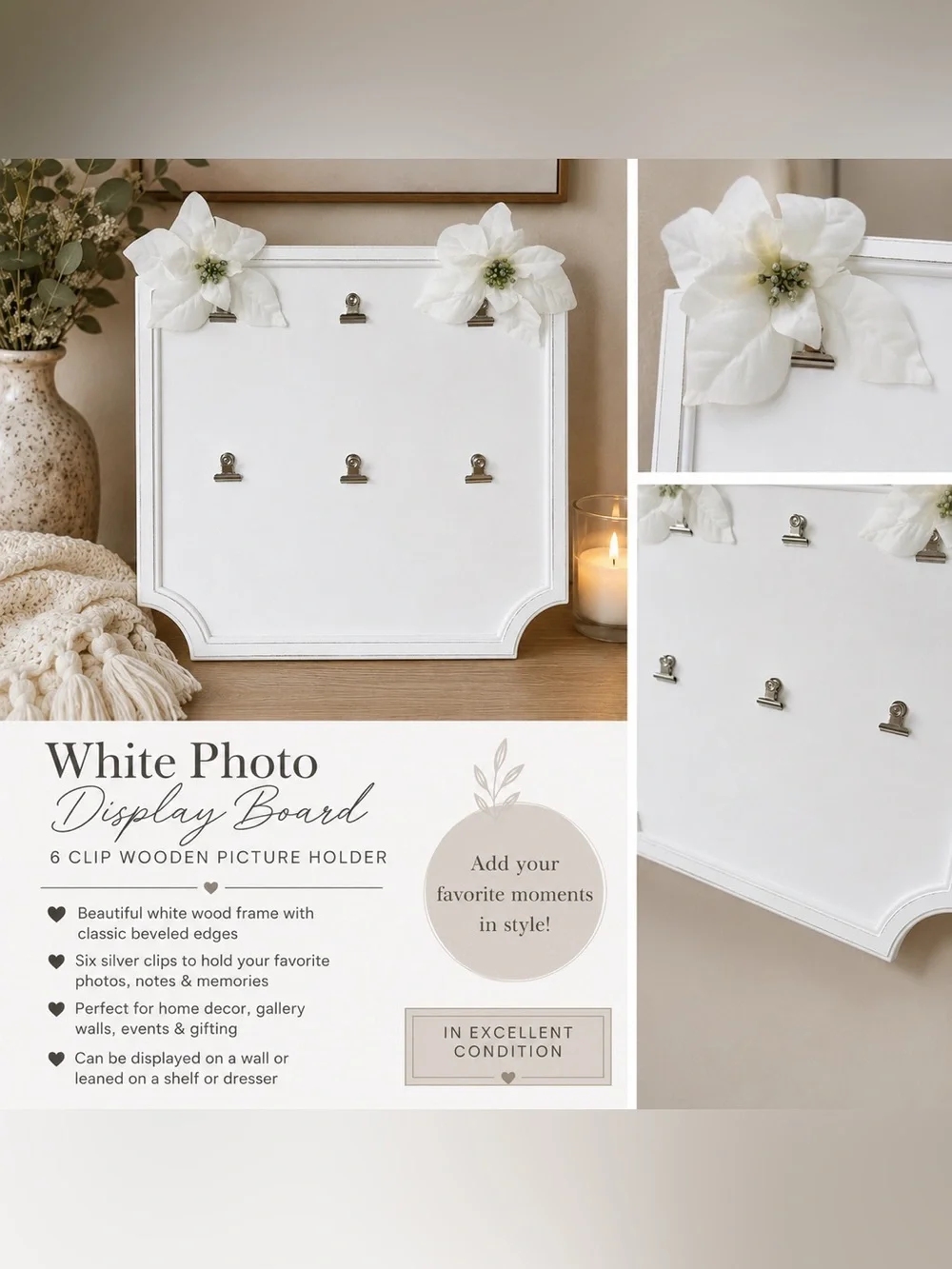 White Photo Display Board - Brand: